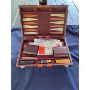 Vintage Miniature Backgammon Game
